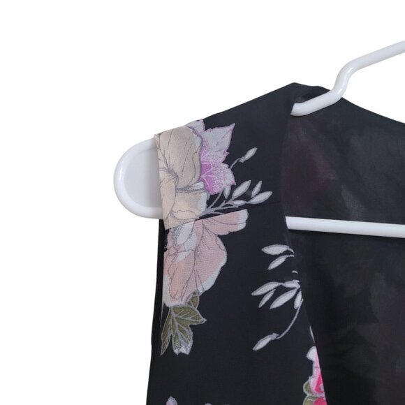 NEW PLUS SIZE 4X Torrid Floral Chiffon Double Layer Tank Top Black Pink 4X - Picture 5 of 14